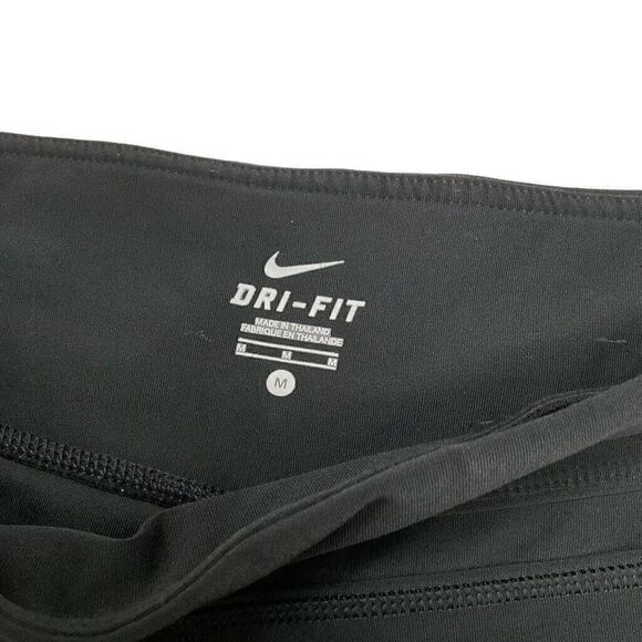 Nike Dri-Fit Wide Leg Cropped Activewear Pants Women's Medium Black Workout Pant - Picture 3 of 8